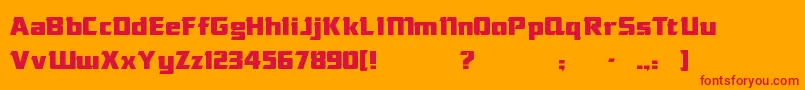 DasModern Font – Red Fonts on Orange Background