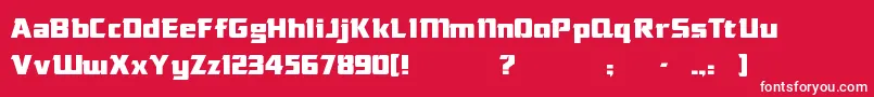 DasModern Font – White Fonts on Red Background