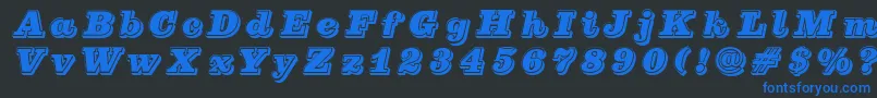 PfcenturaThreesingle Font – Blue Fonts on Black Background