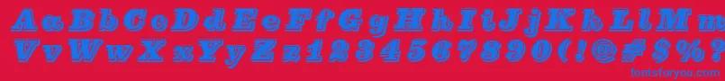 PfcenturaThreesingle Font – Blue Fonts on Red Background