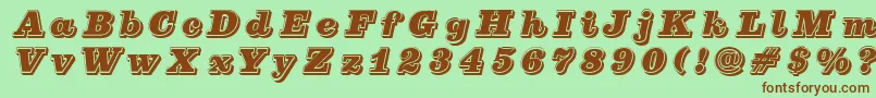 PfcenturaThreesingle Font – Brown Fonts on Green Background