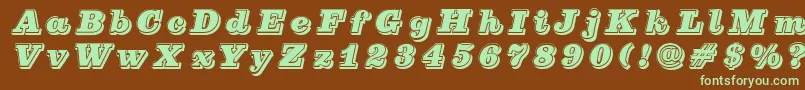 PfcenturaThreesingle Font – Green Fonts on Brown Background