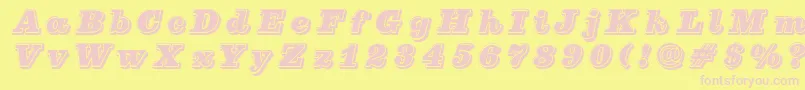 PfcenturaThreesingle Font – Pink Fonts on Yellow Background