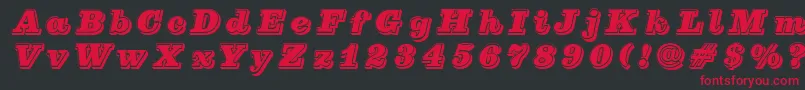 PfcenturaThreesingle Font – Red Fonts on Black Background