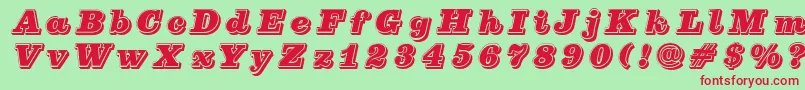 PfcenturaThreesingle Font – Red Fonts on Green Background