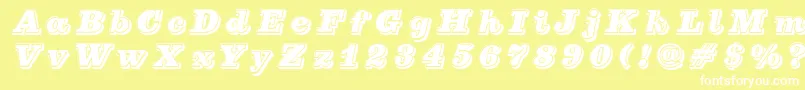 PfcenturaThreesingle Font – White Fonts on Yellow Background