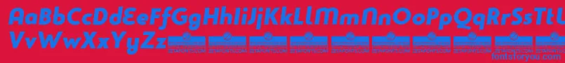 StudioGothicExtraboldItalicTrial Font – Blue Fonts on Red Background