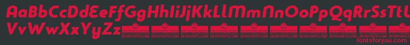 StudioGothicExtraboldItalicTrial Font – Red Fonts on Black Background