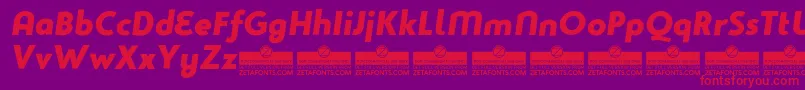 StudioGothicExtraboldItalicTrial Font – Red Fonts on Purple Background