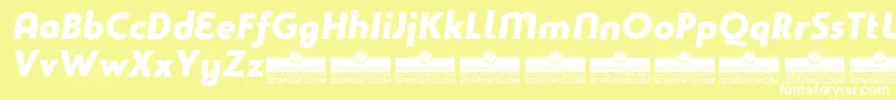 StudioGothicExtraboldItalicTrial Font – White Fonts on Yellow Background