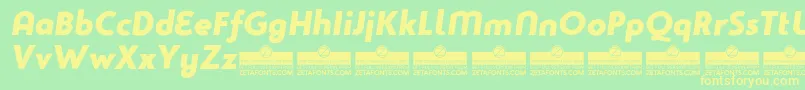 StudioGothicExtraboldItalicTrial Font – Yellow Fonts on Green Background