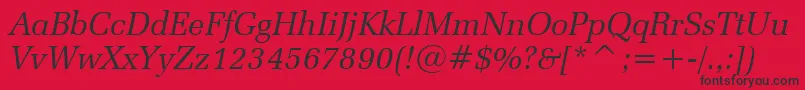ZapfelliptBtItalic Font – Black Fonts on Red Background