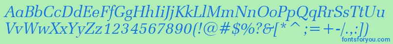 ZapfelliptBtItalic Font – Blue Fonts on Green Background