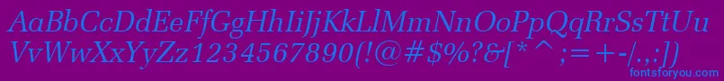 ZapfelliptBtItalic Font – Blue Fonts on Purple Background