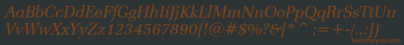 ZapfelliptBtItalic-Schriftart – Braune Schriften auf schwarzem Hintergrund