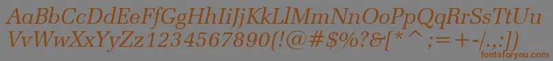 ZapfelliptBtItalic Font – Brown Fonts on Gray Background
