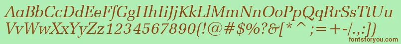 ZapfelliptBtItalic Font – Brown Fonts on Green Background