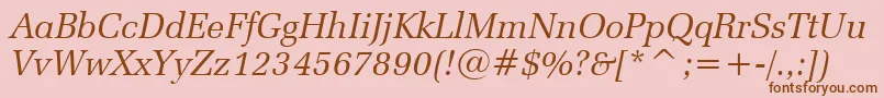 ZapfelliptBtItalic Font – Brown Fonts on Pink Background