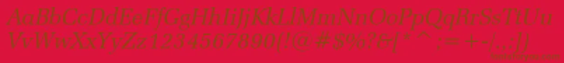 ZapfelliptBtItalic Font – Brown Fonts on Red Background