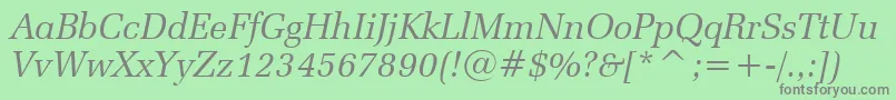 ZapfelliptBtItalic Font – Gray Fonts on Green Background