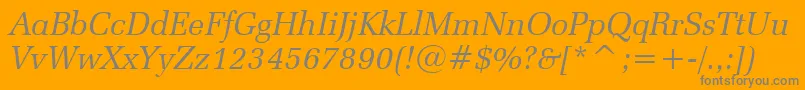 ZapfelliptBtItalic Font – Gray Fonts on Orange Background