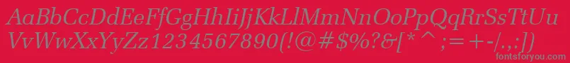 フォントZapfelliptBtItalic – 赤い背景に灰色の文字