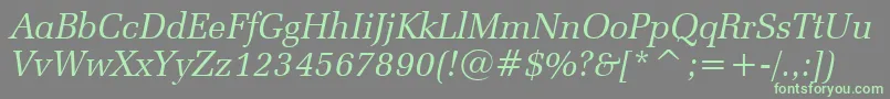 ZapfelliptBtItalic Font – Green Fonts on Gray Background