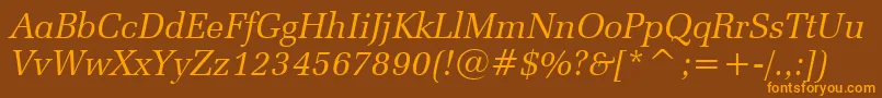 ZapfelliptBtItalic Font – Orange Fonts on Brown Background