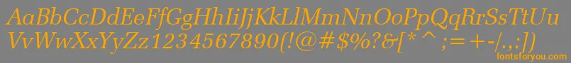 ZapfelliptBtItalic Font – Orange Fonts on Gray Background