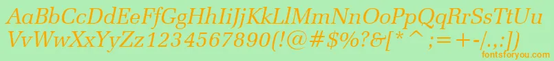 ZapfelliptBtItalic Font – Orange Fonts on Green Background