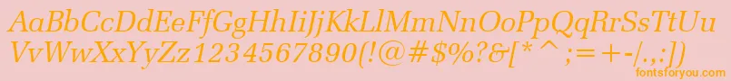 ZapfelliptBtItalic Font – Orange Fonts on Pink Background