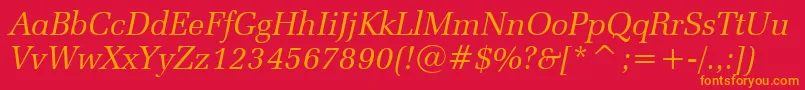 ZapfelliptBtItalic Font – Orange Fonts on Red Background