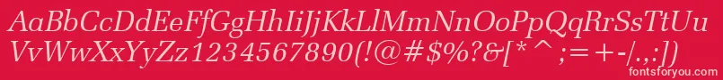 ZapfelliptBtItalic Font – Pink Fonts on Red Background
