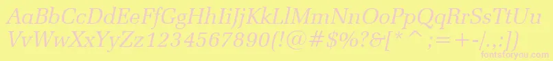 ZapfelliptBtItalic Font – Pink Fonts on Yellow Background