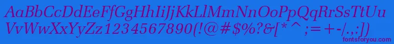 ZapfelliptBtItalic Font – Purple Fonts on Blue Background