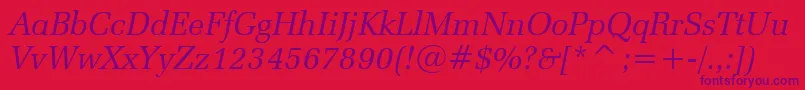 ZapfelliptBtItalic Font – Purple Fonts on Red Background