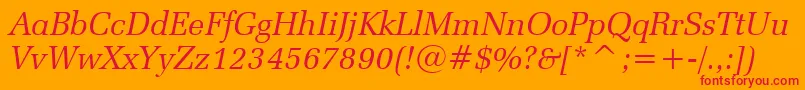 ZapfelliptBtItalic Font – Red Fonts on Orange Background