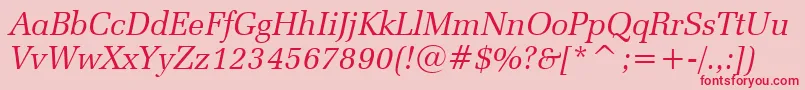 ZapfelliptBtItalic Font – Red Fonts on Pink Background