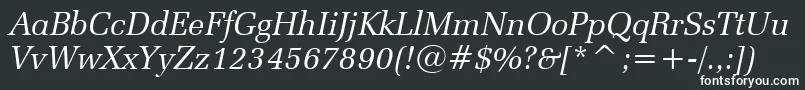 ZapfelliptBtItalic Font – White Fonts on Black Background