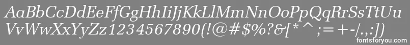 フォントZapfelliptBtItalic – 灰色の背景に白い文字
