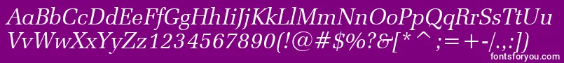 ZapfelliptBtItalic Font – White Fonts on Purple Background
