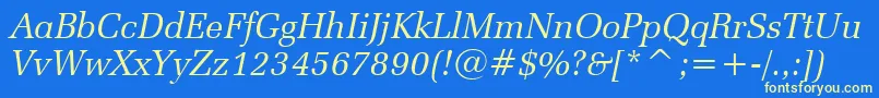 ZapfelliptBtItalic Font – Yellow Fonts on Blue Background