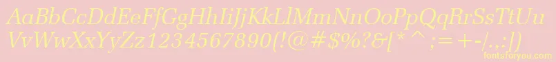 ZapfelliptBtItalic Font – Yellow Fonts on Pink Background