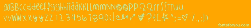 フォントInfernosspicy – オレンジの背景に緑のフォント