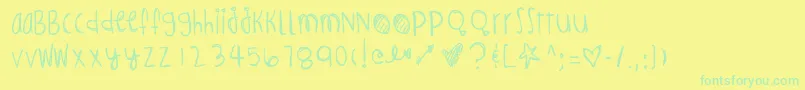 Шрифт Infernosspicy – зелёные шрифты на жёлтом фоне