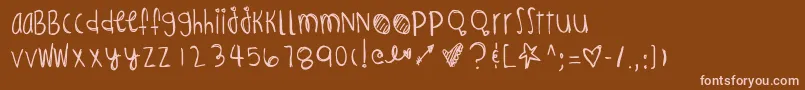 Infernosspicy-Schriftart – Rosa Schriften auf braunem Hintergrund