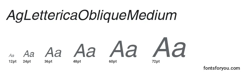 Размеры шрифта AgLettericaObliqueMedium