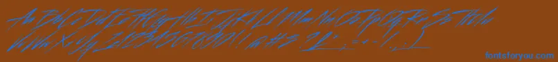 Beastfom-Schriftart – Blaue Schriften auf braunem Hintergrund