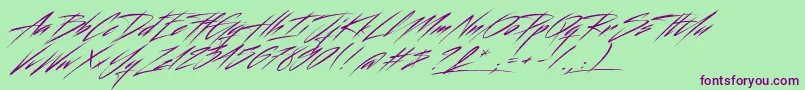 Beastfom Font – Purple Fonts on Green Background