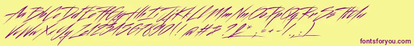 Beastfom Font – Purple Fonts on Yellow Background
